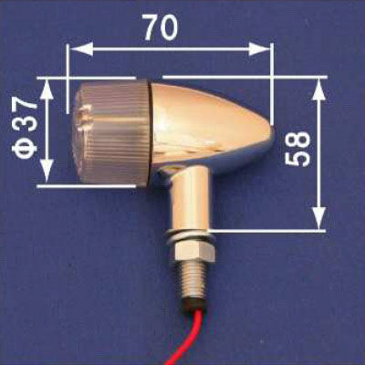 Teardrop Winker Double Filament Bulb Double Socket Chrome/Orange 2 Pcs