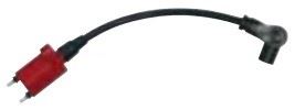 Racing IG Coil with Speed Pro Twin Silicone Plug Cords, Spark Plug Cap Included (Red/Black) for NSR50/80, NS-1