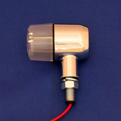 フラットバレルウインカー 12v10wオレンジバルブ付 アース線付 クリアーレンズ 2ケ入 エイプ12Vゴリラ