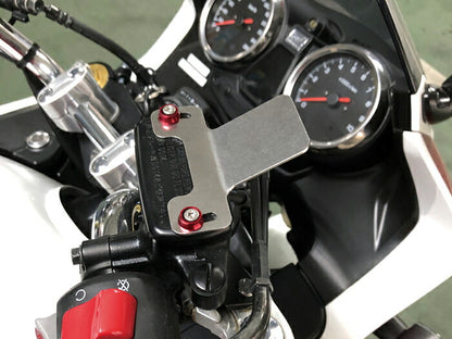 Stainless Universal Stay TYPEH01 with M4 Cap Bolt Holder, Silver, Honda