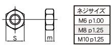 24Kメッキ 六角ナット M6 P1.00 2PCS
