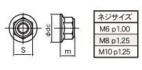 24K Flanged Lock Nut M6 P1.00 2PCS