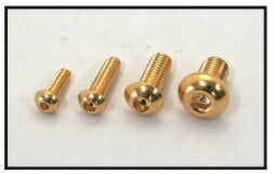 24K Gold Plated Button Head Cap Screws M6x20 2pcs