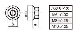 STD SUS Hexagon Flange Nut M10 P1.25 1PC
