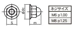 STD SUS flanged cap nut M8 P1.25 2pcs