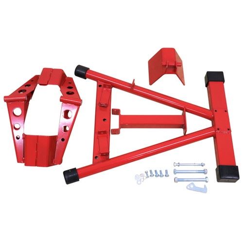 フロントホイールクランプスタンド レッド 全長640×幅540×高さ160mm 1台 フロントタイヤ用 運搬 保管 カスタムジャパン