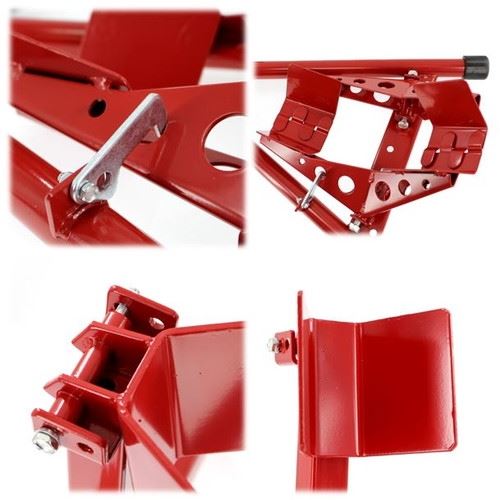 フロントホイールクランプスタンド レッド 全長640×幅540×高さ160mm 1台 フロントタイヤ用 運搬 保管 カスタムジャパン