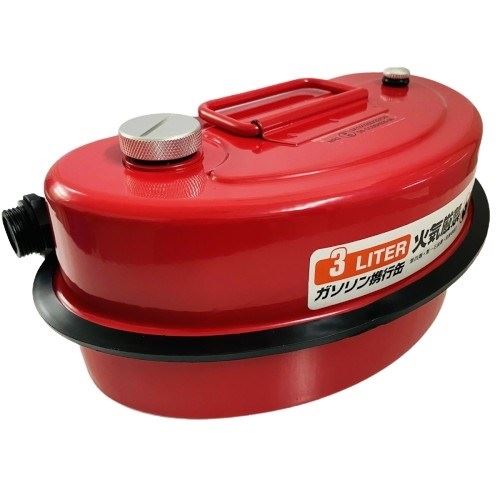 Gasoline Can, Red, W16.2 x H29.7 x D12.8 cm, 3L, 1 can, Maintenance, Custom Japan