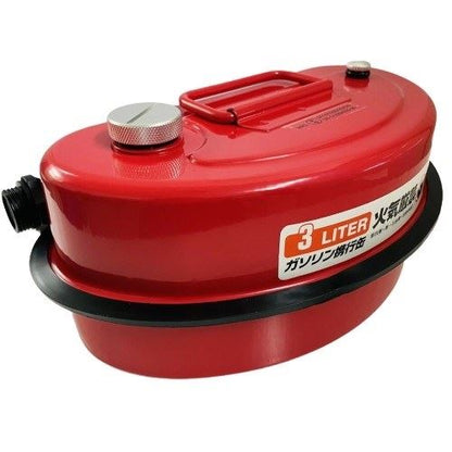 Gasoline Can, Red, W16.2 x H29.7 x D12.8 cm, 3L, 1 can, Maintenance, Custom Japan