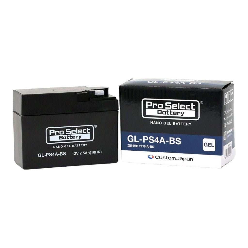 GL-PS4A-BS ナノ・ジェルバッテリー(YTR4A-BS互換) 液入充電済 ジェルタイプ 4A 1個