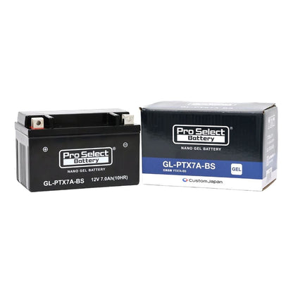 GL-PTX7A-BS Nano Gel Battery (YTX7A-BS Compatible) Pre-filled, Charged, Gel Type, X7A, 1 pc