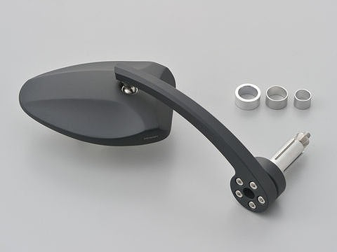 ハイサイダー バーエンドミラー フェッララ ブラストブラック 新保安基準適合サイズ 片側1本入り