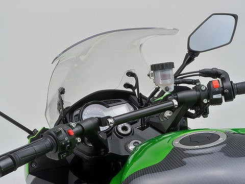 車種別マルチバーホルダー スチール製艶消し黒塗装仕上げ/アッシュシルバー 155mm/φ22.2 Ninja1000