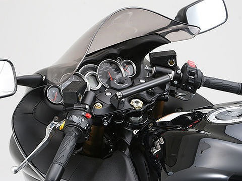 車種別マルチバーホルダー スチール製艶消し黒塗装仕上げ/アッシュシルバー 155mm/φ22.2 GSX1300R HAYABUSA