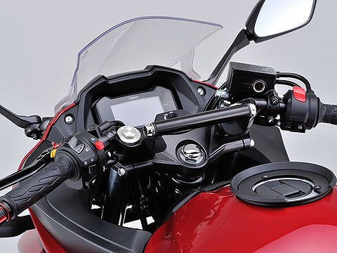 車種別マルチバーホルダー スチール製艶消し黒塗装仕上げ/アッシュシルバー 155mm/φ22.2 GSX250R