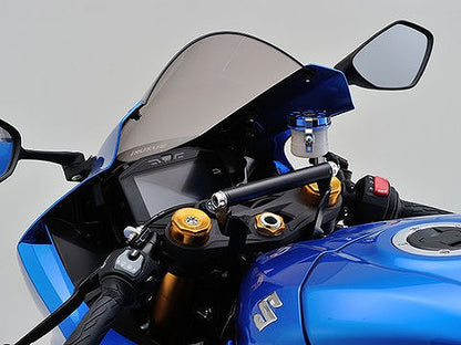 車種別マルチバーホルダー スチール製艶消し黒塗装仕上げ/アッシュシルバー 155mm/φ22.2 GSX-R1000/R