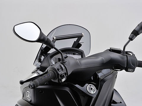 スクリーンマウントバーホルダー スチール製艶消し黒塗装仕上げ 155mm/φ22.2 トリシティ125 トリシティ155