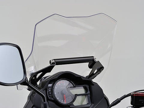 スクリーンマウントバーホルダー スチール製艶消し黒塗装仕上げ 155mm/φ22.2 V-Strom1000