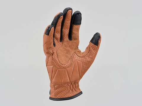 ヘンリービギンズ HBG-129 パンチングメッシュ スタンダード カウレザー グローブ ブラウン Mサイズ スタンダード