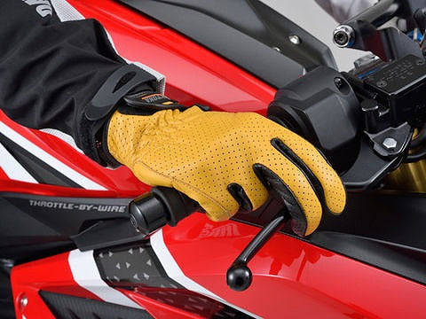 ヘンリービギンズ HBG-129 パンチングメッシュ スタンダード カウレザー グローブ イエロー Lサイズ スタンダード