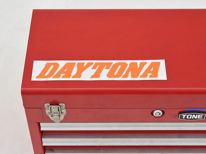 DAYTONA ステッカー 白/オレンジ(文字) 250mm×50mm 角ステッカー