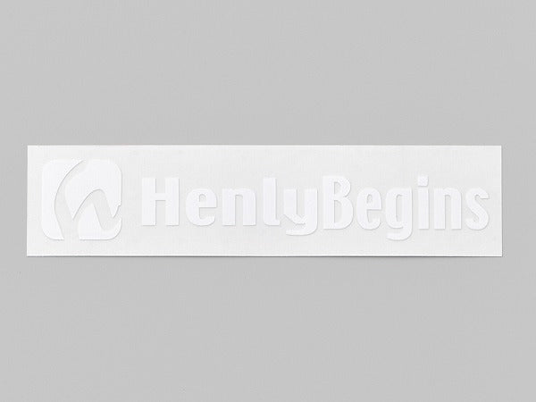 ヘンリービギンズ HenlyBegins カットステッカー ホワイト 105mm×25mm 抜き文字
