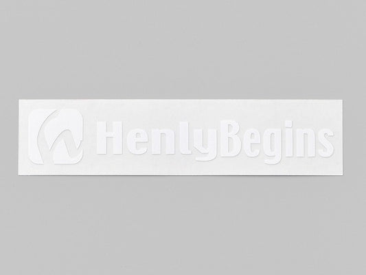HenlyBegins Cut-out Sticker, White, 105mm x 25mm, Die-cut lettering