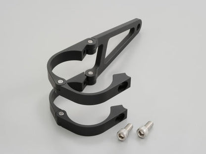 アルミヘッドライトブラケット ロング マットブラック φ41