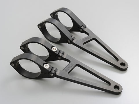 アルミヘッドライトブラケット ロング マットブラック φ41