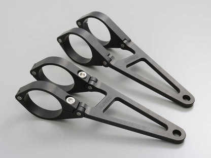 アルミヘッドライトブラケット ロング マットブラック φ41