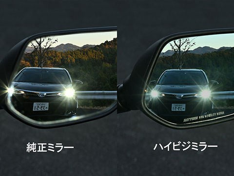 ハイビジ貼り付けタイプミラー ブルー HONDA-1