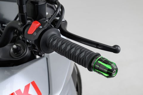 PREMIUM ZONE Handlebar End Plugs TECHNO Lime Green for Suzuki/Universal