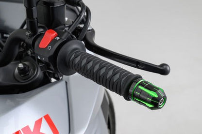 PREMIUM ZONE Handlebar End Plugs TECHNO Lime Green for Suzuki/Universal