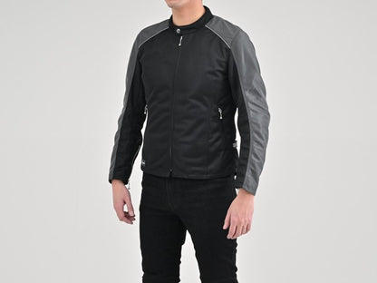 DJ-003 Mesh Single Riders Jacket Gray L