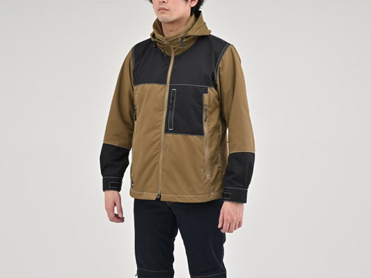 DJ-002 エアインテークパーカー ブラック/ブラウン S