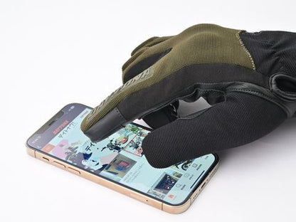Soft Fit Leather Winter Gloves - Khaki