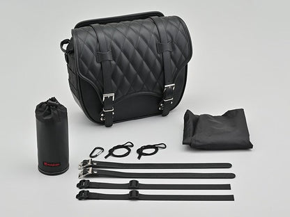 DHS-37 サドルバッグ トラぺ/ダイヤ ブラック H270×W360×D120mm 12L