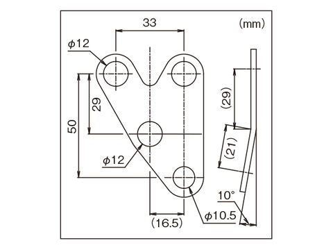 防振メーターステー VELONAφ48用 左オフセット(10°曲げ)