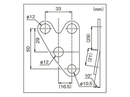 防振メーターステー VELONAφ48用 左オフセット(10°曲げ)