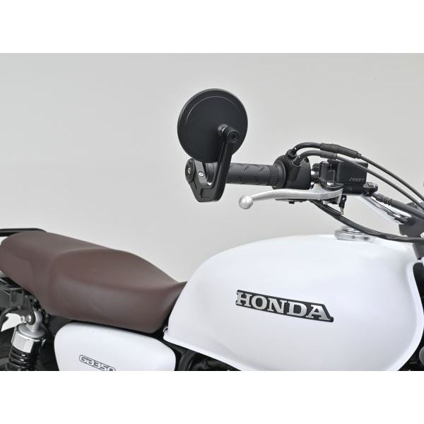 ハイビジミラー バーエンドミラー YAIBA CIRCLE ブラック スリムタイプ 1個入り