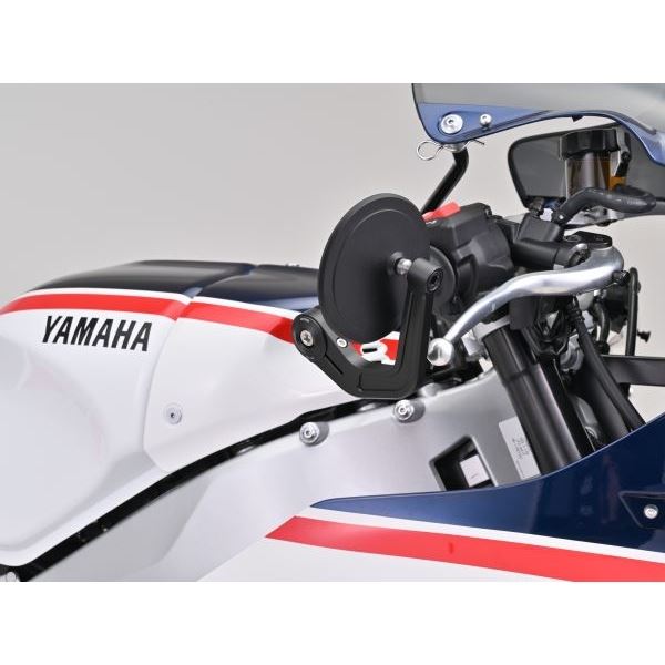 ハイビジミラー バーエンドミラー YAIBA CIRCLE ブラック スリムタイプ 1個入り