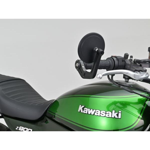 ハイビジミラー バーエンドミラー YAIBA CIRCLE ブラック スリムタイプ 1個入り