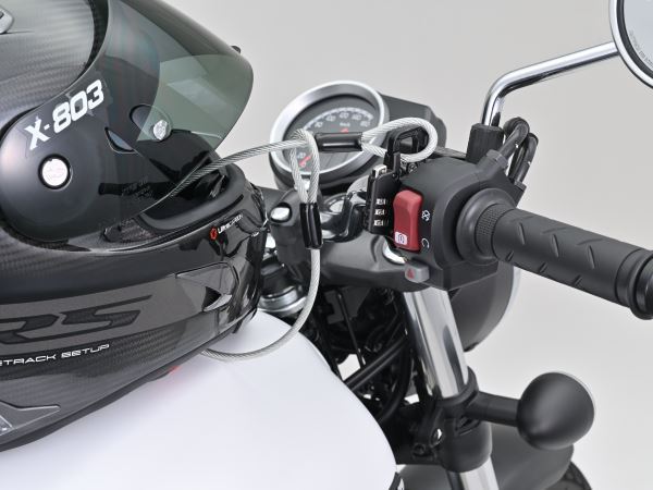 スレンダーヘルメットロック ダイヤルタイプ ケーブル付き 汎用品
