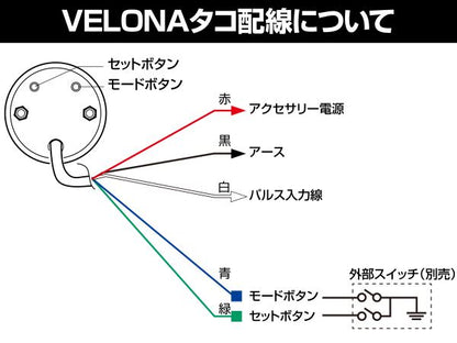 VELONA 電気式タコメーター Φ60 15000rpm ブラック