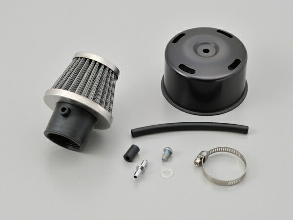 Super Power Filter φ35 with Nipple for Exhaust Gas Models, Straight/Black