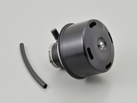 Super Power Filter φ35 with Nipple for Exhaust Gas Models, Straight/Black