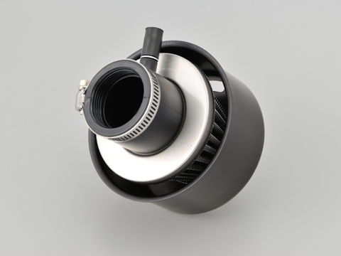 Super Power Filter φ35 with Nipple for Exhaust Gas Models, Straight/Black