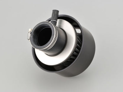 Super Power Filter φ35 with Nipple for Exhaust Gas Models, Straight/Black