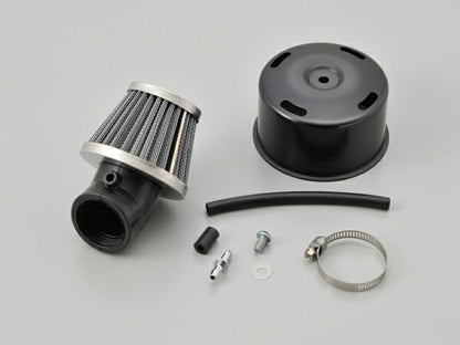 Super Power Filter φ35 with Nipple, Compatible with Exhaust Gas Models, Arc Type/Black