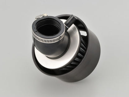 Super Power Filter φ35 with Nipple, Compatible with Exhaust Gas Models, Arc Type/Black